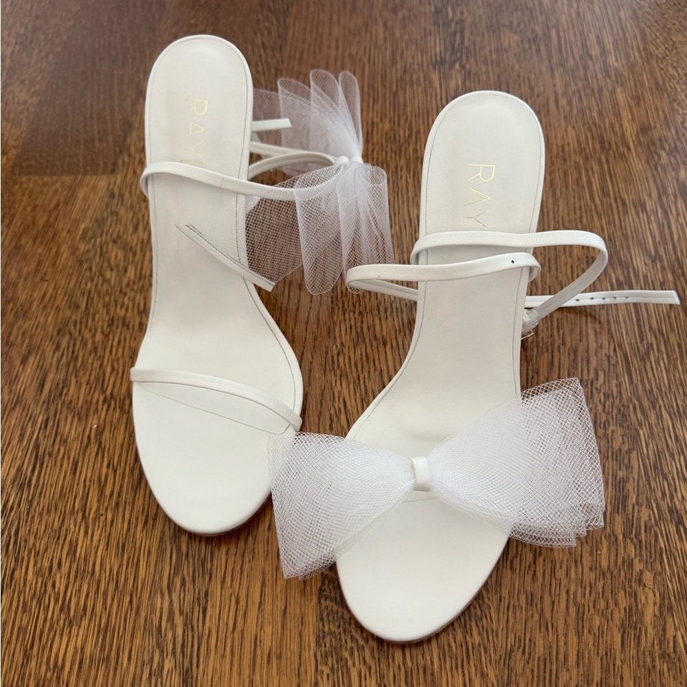 COPY - Elegant White Heels with Bow by Raye